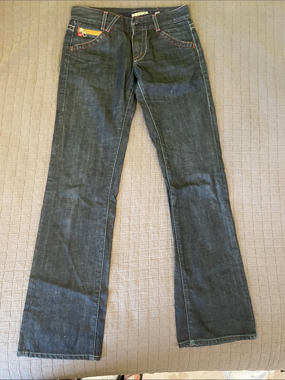 Miss Sixty Big Ty Dark Blue Boot-Cut Jeans with Contrast Stitching